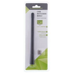 Antena mast 17cm, rubberized, with 2 adapters: 5 and 6mm - Image 2