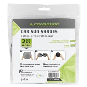 Sun blinds 44x38 cm with suction cups black, 2 pcs - Image 2