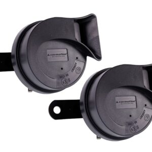 Horn 12V, 118 dB, two-tone, worm type, diam.  80 mm, side, E9 homologation, 2 pcs