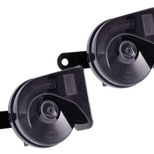 Horn 12V, 118 dB, two-tone, worm type, diam. 85 mm, straight, E9 homologation, 2 pcs.