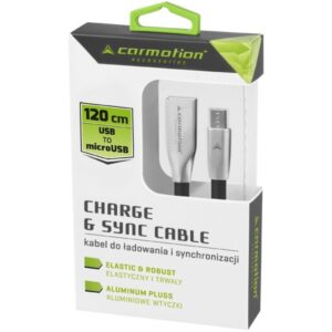 Charging & synchronisation cable 120 cm, USB> micro USB, juodos spalvos - Image 2