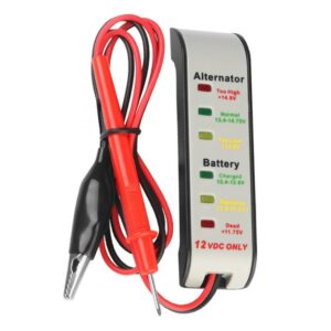 Battery and alternator tester 12V, with crocodile clip and probe