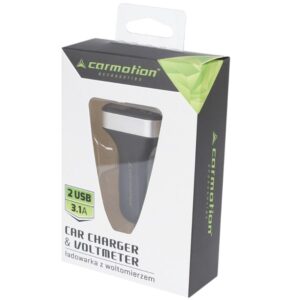 Automobilinis įkroviklis USB x2, 2.1A, for the cigarette lighter socket 12/24V with voltmeter - Image 3