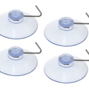 Suction cups with hooks, diam. 40 mm, 4 pcs