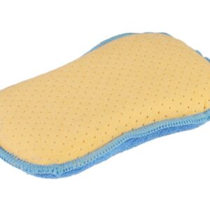 Dvipusė microfiber kempinė + synthetic chamois, 17x11x2 cm