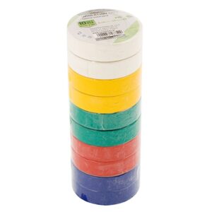 PVC insulating tape 0.13mm x 15mm x 10m, 5 colors, 10 pcs