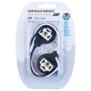 Bulb socket, H4 ceramic, cable 15cm, 2 pcs - Image 2