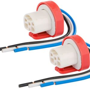 Bulb socket HB1/HB5 (9004/9007) straight, ceramic, 15cm cable, 2 pcs