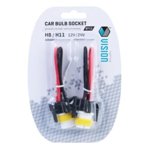 Bulb socket H8/H11, straight, ceramic, 15cm cable , 2 pcs - Image 2