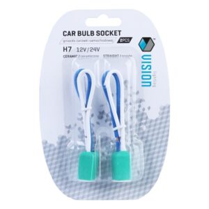 Bulb socket H7 straight, ceramic, 15cm cable , 2 pcs - Image 2