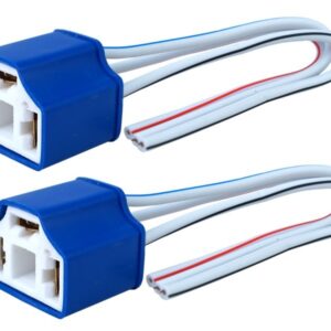 Bulb socket H4, straight, ceramic, 15cm cable , 2 pcs