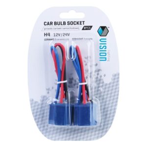 Bulb socket H4, straight, ceramic, 15cm cable , 2 pcs - Image 2