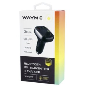 WAYME FM transmitter  12/24V with USB-C PD, QC4.0 +, Auto-ID, voltmeter & HandsFree - Image 5