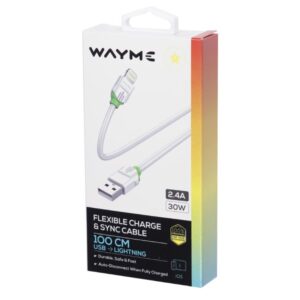 Wayme Įkrovimo ir sinchronizavimo laidas 100 cm, silicone, round, USB> Lightning - Image 3