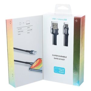 Mikropluošto pintas įkrovimo ir sinchronizavimo laidas, 200 cm, USB> micro USB - Image 4