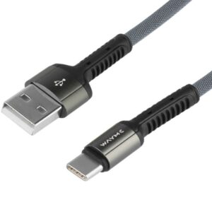 Wayme Mikropluošto pintas įkrovimo ir sinchronizavimo laidas, 200 cm, USB> USB-C