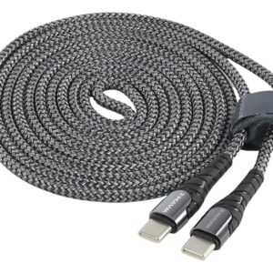 Wayme Mikropluošto pintas įkrovimo ir sinchronizavimo laidas, 200 cm, USB-C> USB-C PD, max 65W - Image 2