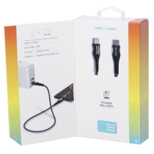 Wayme Mikropluošto pintas įkrovimo ir sinchronizavimo laidas, 200 cm, USB-C> USB-C PD, max 65W - Image 4