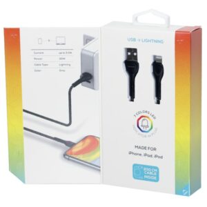 Wayme Mikropluošto pintas įkrovimo ir sinchronizavimo laidas, LED backlight, 200 cm, USB> Lightning - Image 4