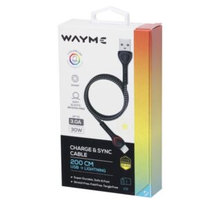 Wayme Mikropluošto pintas įkrovimo ir sinchronizavimo laidas, LED backlight, 200 cm, USB> Lightning - Image 5
