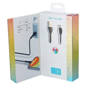 Mikropluošto pintas įkrovimo ir sinchronizavimo laidas, LED backlight, 200 cm, USB> micro USB - Image 5