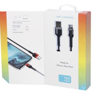 Wayme Charging & synchronisation cable , 100 cm braided microfiber, USB> Lightning - Image 4