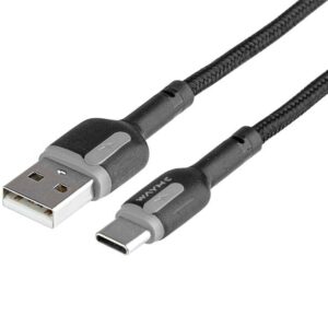 Wayme Charging & synchronisation cable , 100 cm braided microfiber, USB> USB-C