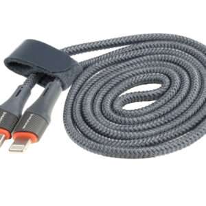 Mikropluošto pintas įkrovimo ir sinchronizavimo laidas, 100 cm, USB-C > Lightning, max. 30W - Image 2