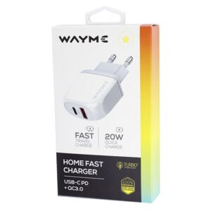WAYME Mains charger 20W USB-C PD + QC3.0 - Image 4