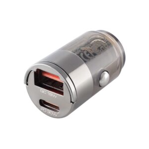 WAYME Automobilinis įkroviklis 12/24V, USB 18W + USB-C PD 30W, nano with ring