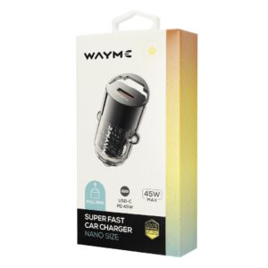 WAYME Automobilinis įkroviklis 12/24V, USB-C PD 45W, nano with ring - Image 5