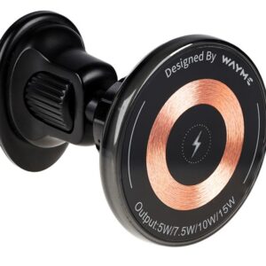 Wayme Magnetic air vent holder with 15W inductive charger + USB-C > USB-C cable 100 cm