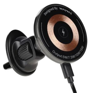 Wayme Magnetic air vent holder with 15W inductive charger + USB-C > USB-C cable 100 cm - Image 4