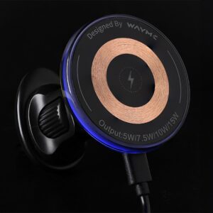 Wayme Magnetic air vent holder with 15W inductive charger + USB-C > USB-C cable 100 cm - Image 5