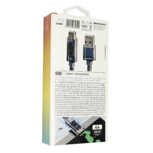 Wayme Mikropluošto pintas įkrovimo ir sinchronizavimo laidas, 100cm, USB > USB-C, Max 66W with Display, blue - Image 5