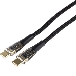 Wayme Mikropluošto pintas įkrovimo ir sinchronizavimo laidas, 120 cm, USB-C > USB-C PD, max 100W