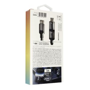 Wayme Mikropluošto pintas įkrovimo ir sinchronizavimo laidas, spiral, 50 - 150 cm, USB-C > USB-C / Lightning, max 60W - Image 5