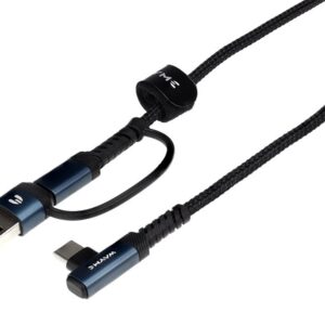 Wayme Mikropluošto pintas įkrovimo ir sinchronizavimo laidas, 100 cm, USB/C > USB-C 90°, max 60W - Image 2