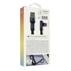 Wayme Mikropluošto pintas įkrovimo ir sinchronizavimo laidas, 100 cm, USB/C > USB-C 90°, max 60W - Image 5