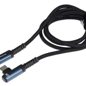 Wayme Mikropluošto pintas įkrovimo ir sinchronizavimo laidas, 100 cm, USB-C > USB-C 90°, max 60W - Image 3