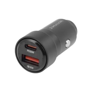WAYME Automobilinis įkroviklis 12/24V, USB 30W + USB-C PD 30W + USB-C > USB-C 100 cm cable, max 60W - Image 2