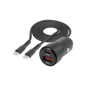 WAYME Automobilinis įkroviklis 12/24V, USB 30W + USB-C PD 30W + USB-C > USB-C 100 cm cable, max 60W - Image 4