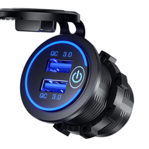 Built-in charger 2x USB QC3.0 with touch switch and backlight