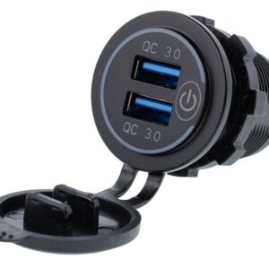 Built-in charger 2x USB QC3.0 with touch switch and backlight - Image 2