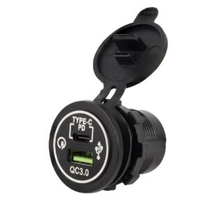 Built-in USB-C PD 30W + USB QC3.0 18W charger + 60cm cables, 12/24V power supply