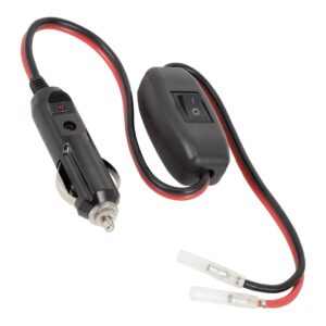 Lighter plug with switch and 50 cm cable with connectors