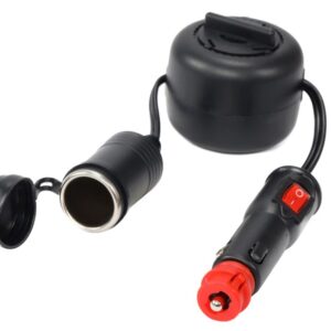 Cigarette lighter socket extension 300 cm with reel, EURO/DIN socket with switch - Image 2