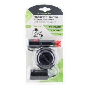 Cigarette lighter socket extension 300 cm with reel, EURO/DIN socket with switch - Image 5