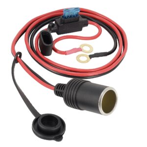 Cigarette lighter socket with 100 cm cable with 15 A fuse and 8.4 mm eyelet connectors