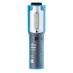 Workshop lamp 10x 0.5W Super White SMD LED 500 lm + 1W LED 150 lm, rechargeable, IK07, IP54, with hook and magnet